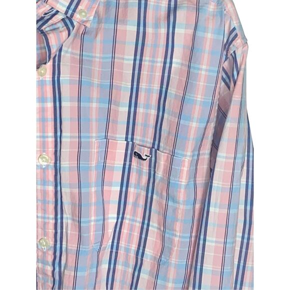 Vineyard Vines Men’s Classic Fit Tucker Shirt Pink Blue Plaid Button Down L - Picture 3 of 5